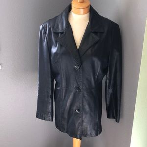 Vintage Wilson Leather Jacket Black Hip Length